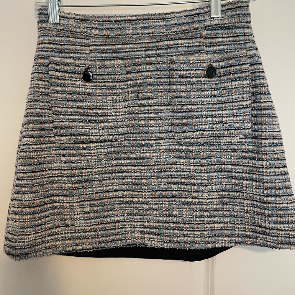 Tweed Skirt in Blue and Gray